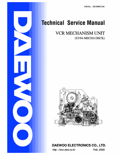 Daewoo S3  S4 Mecha Deck Technical Service Manual Vcr Mechanism Unit - (2.664) 2 Part File - pag. 45